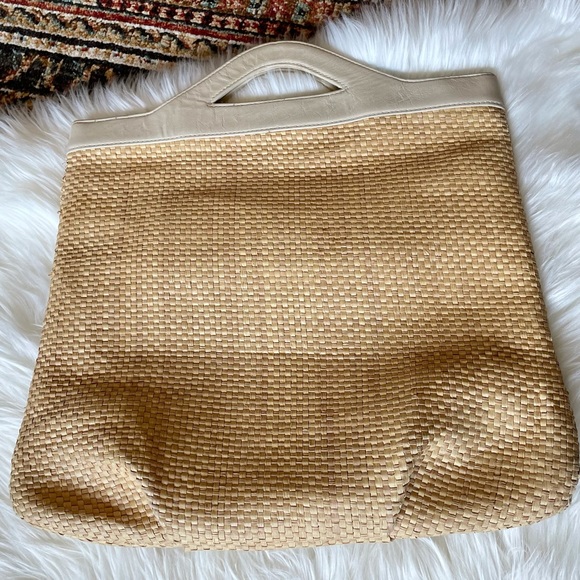 Lauren Merkin Woven& Leather Handbag - Picture 5 of 10